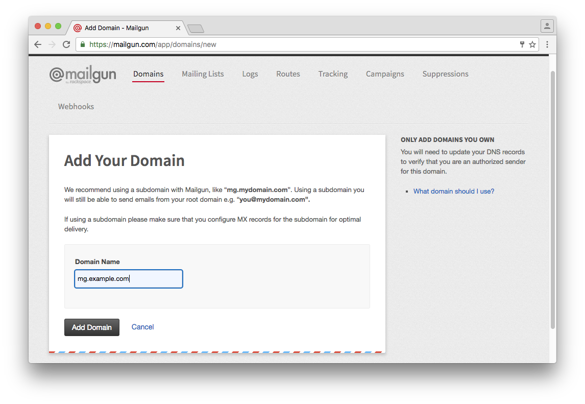 mailgun add domain